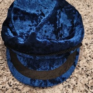 HAT BLUE VELOUR ONE SIZE NEW